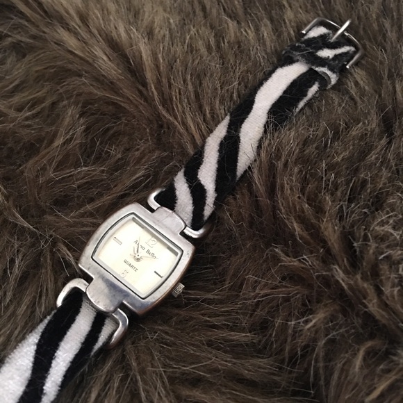 Ladies Anna Bella zebra print band silver watch - Picture 5 of 8